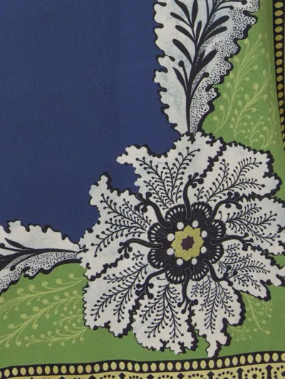 La Doublej Brooklyn Floral-print Pleated Trousers In Blue