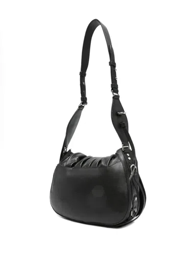 Isabel Marant Bolton Embellished Tasseled Textured-leather Shoulder Bag In Black