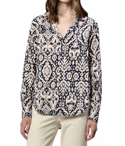 Dear John Denim Lolita Button Down Boyfriend Top In Multi Print In Multi