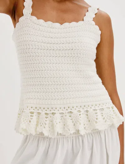 Rails Estefania Knit Cotton Blend Crop Tank In White