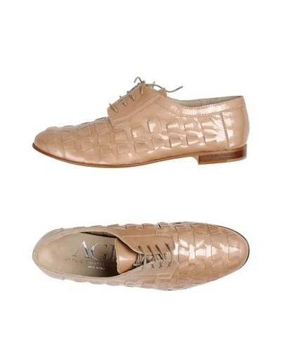 Shop Agl Attilio Giusti Leombruni Laced Shoes In Pale Pink