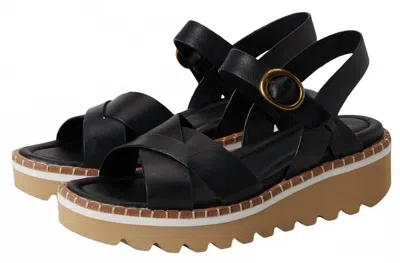 Söfft Ruthie Ankle Strap Platform Wedge Sandal In Black