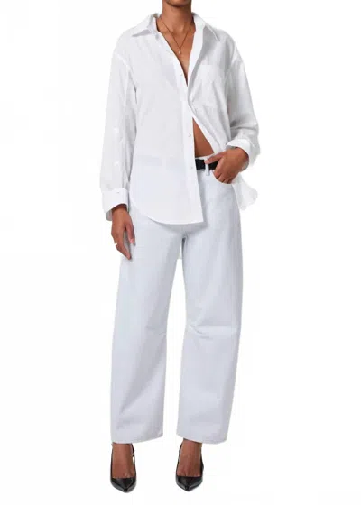 Citizen Of Humanity Miro Rework Relaxed Jeans In Marine Stripe In White