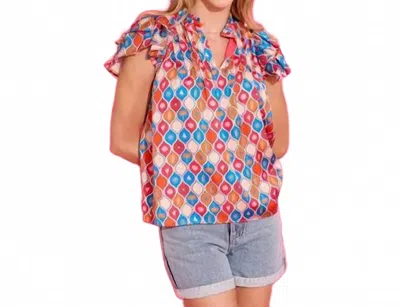 Alden Adair Mattie Top In Cream Surfboard In Multi