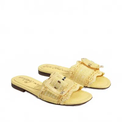 Sam Edelman Bambi Slide Sandal Buttercup Yellow Raffia In Multi