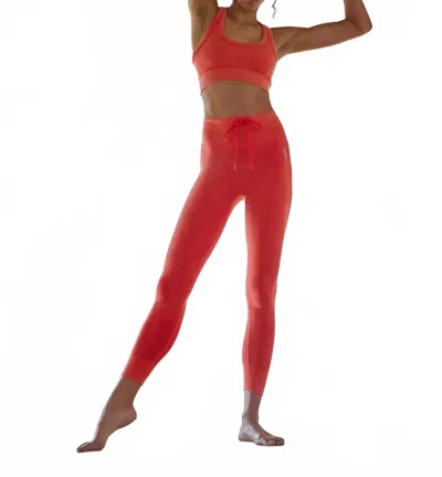 Free People Good Karma Legging Fired Up In Cherry Red In Multi