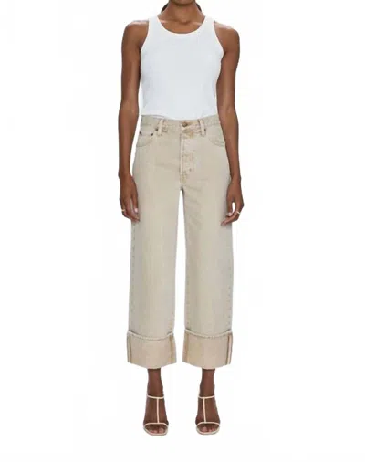 Pistola Ryder High Rise Cuffed Straight Leg Jeans In Oat In Neutral