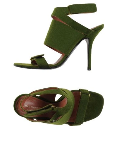 Alberta Ferretti Sandals In Military Green