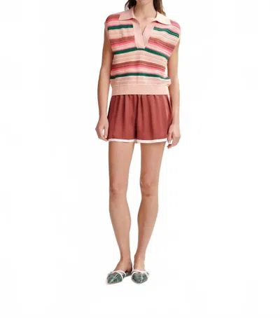 Essential Antwerp Drawstring Athletic Shorts In Rust In Multi