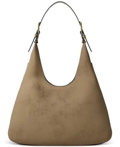 Michael Kors Nolita Large Leather Hobo Shoulder Bag In Brown
