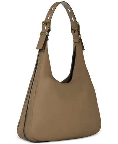 Michael Kors Nolita Large Leather Hobo Shoulder Bag In Brown