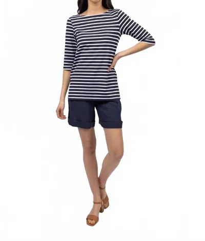 Saint James Phare Tunic In Navy/neige In Multi