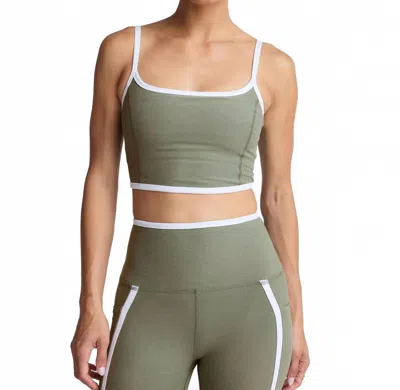 Beyond Yoga Space Dye New Moves High Cropped Tank Top In Grey Sage Heather In Multi