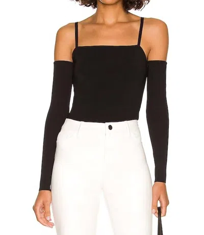 Alice And Olivia Evia Tank With Arm Warmers In Black In Animal Print