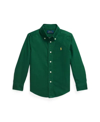Polo Ralph Lauren Big Boys Garment-dyed Cotton Oxford Shirt In Green