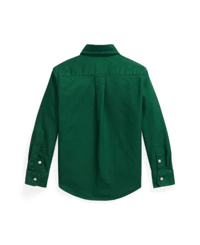 Polo Ralph Lauren Big Boys Garment-dyed Cotton Oxford Shirt In Green