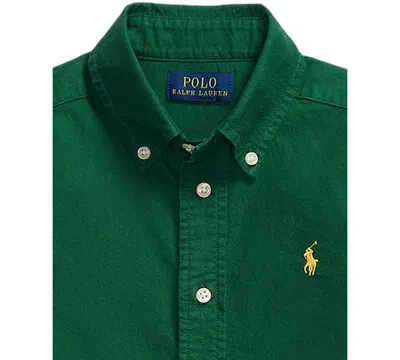 Polo Ralph Lauren Big Boys Garment-dyed Cotton Oxford Shirt In Green