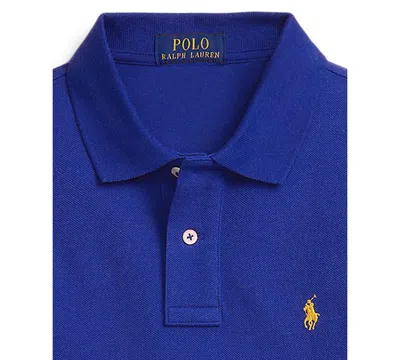 Polo Ralph Lauren Big Boys Cotton Mesh Long Sleeve Polo Shirt In Blue