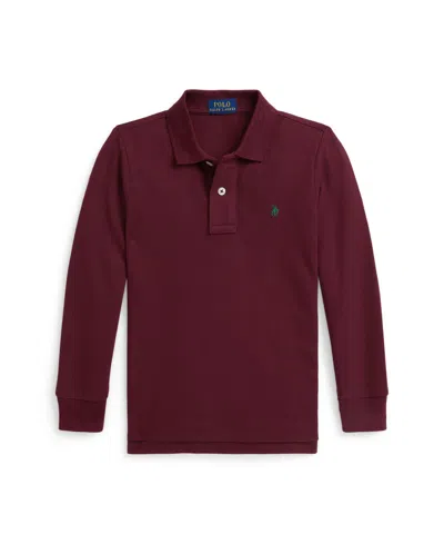 Polo Ralph Lauren Big Boys Cotton Mesh Long Sleeve Polo Shirt In Multi