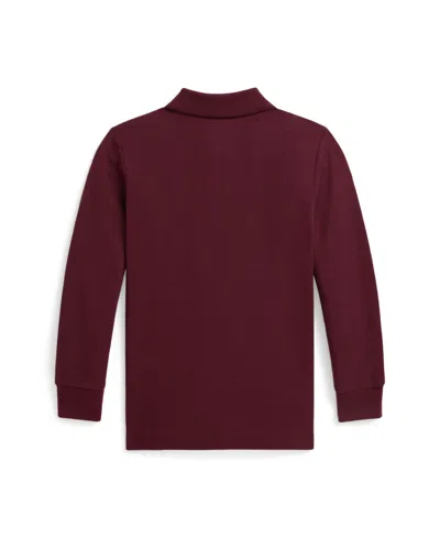 Polo Ralph Lauren Big Boys Cotton Mesh Long Sleeve Polo Shirt In Multi