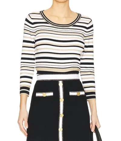 L'agence Yukio Stripe Crewneck Top In Multi