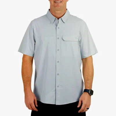 Aftco Air-o Mesh Short Sleeve Button Down Shirt In Harbor Gray In Multi
