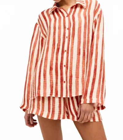 Marie Oliver Nico Linen Shirt In Tierra In Multi