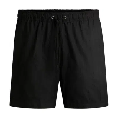 Hugo Boss Boss Ole Straight Leg Nylon Swim Trunks In Black
