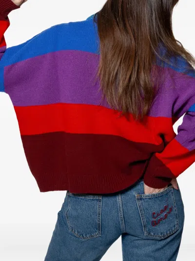 Giada Benincasa Stripe-pattern Embroidered-logo Sweater In Multi