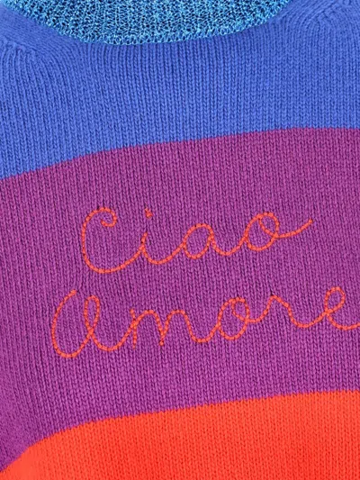 Giada Benincasa Stripe-pattern Embroidered-logo Sweater In Multi