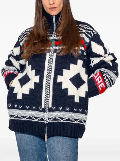 Giada Benincasa Ciao Amore X Franz Kraler Knitted Cardigan In Blue