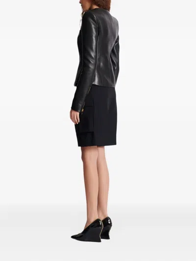Balmain Tailored Lambskin Jacket Zipper In Black