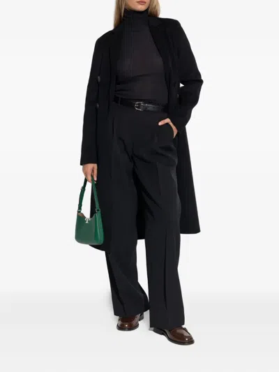 Tory Burch Asymmetric Wool-blend Coat In Black