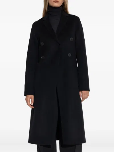 Tory Burch Asymmetric Wool-blend Coat In Black