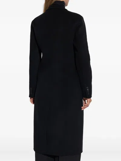 Tory Burch Asymmetric Wool-blend Coat In Black