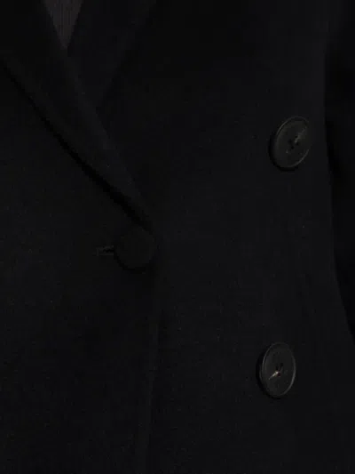 Tory Burch Asymmetric Wool-blend Coat In Black