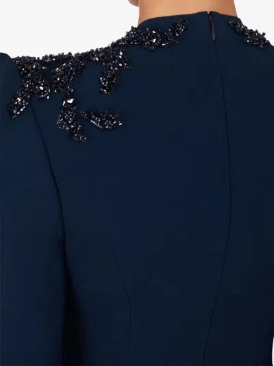 Jenny Packham Night Flowering Sequin-embellished V-neck Maxi Dress In Blue