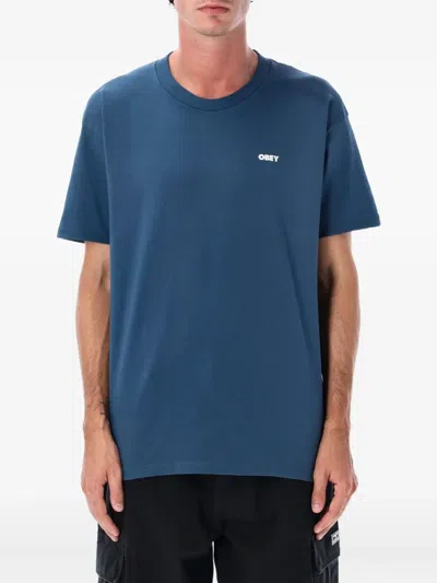 Obey Peace Target Graphic T-shirt In Blue