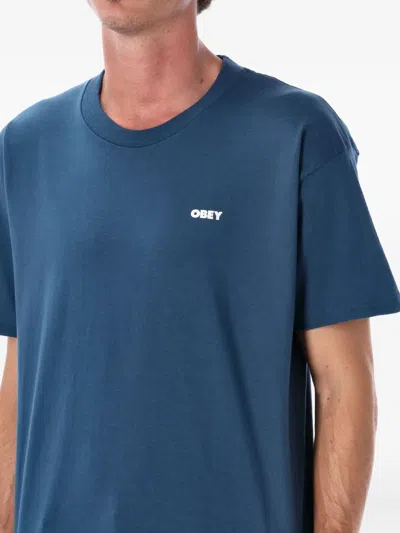 Obey Peace Target Graphic T-shirt In Blue
