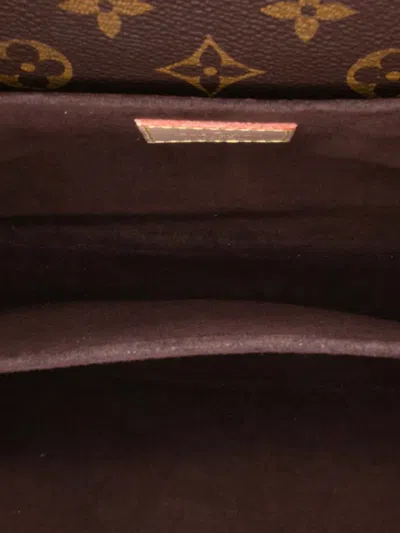 Pre-owned Louis Vuitton 2018 Monogram Pochette Metis Satchel In Brown