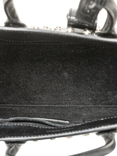 Pre-owned Saint Laurent 2014 Nano Grain De Poudre Studded Sac De Jour Satchel In Black