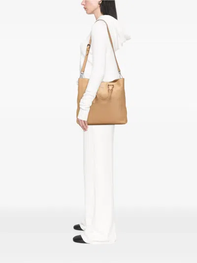 Pre-owned Prada 2000-2025 Vitello Daino Open Convertible Tote Satchel In Brown