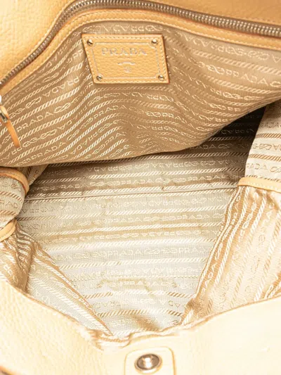 Pre-owned Prada 2000-2025 Vitello Daino Open Convertible Tote Satchel In Brown