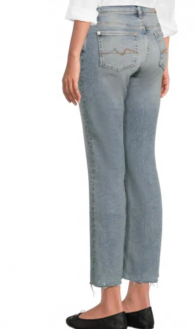 7 For All Mankind Daisy Ankle Boot Jeans In Amuse Me In Blue
