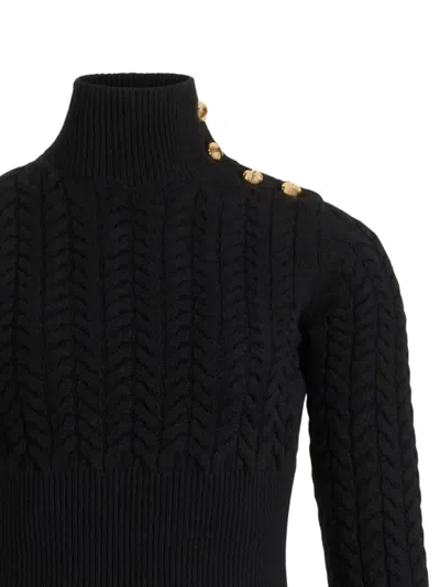 Patou Sweater With Fringes In Wool And Cashmere In Black