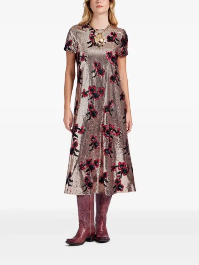 La Doublej Super Midi Swing Dress Primrose Bronze In Brown