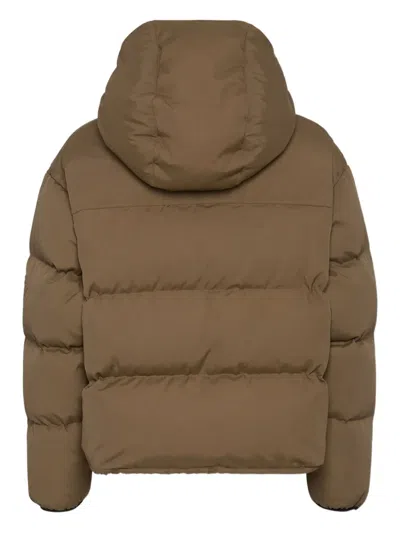Dsquared2 Icon New Generation Utility Hooded Puffer Jacket In Brown