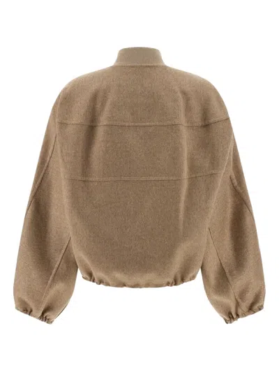 Fabiana Filippi Cashmere Bomber Jacket In Brown