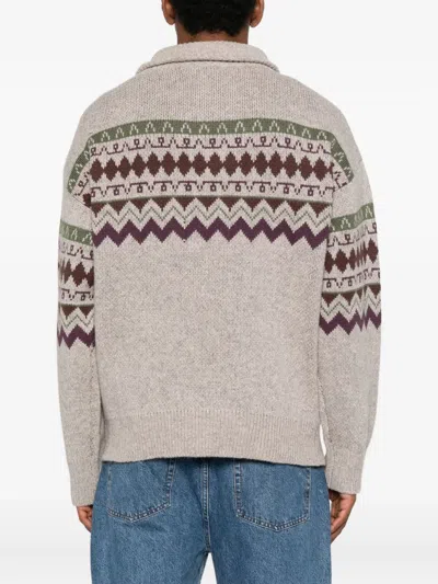 正面拉链图案毛衣