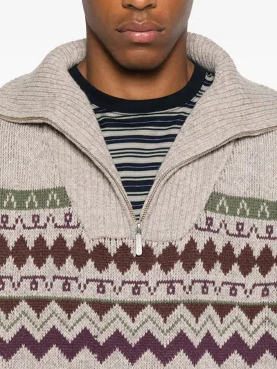 正面拉链图案毛衣